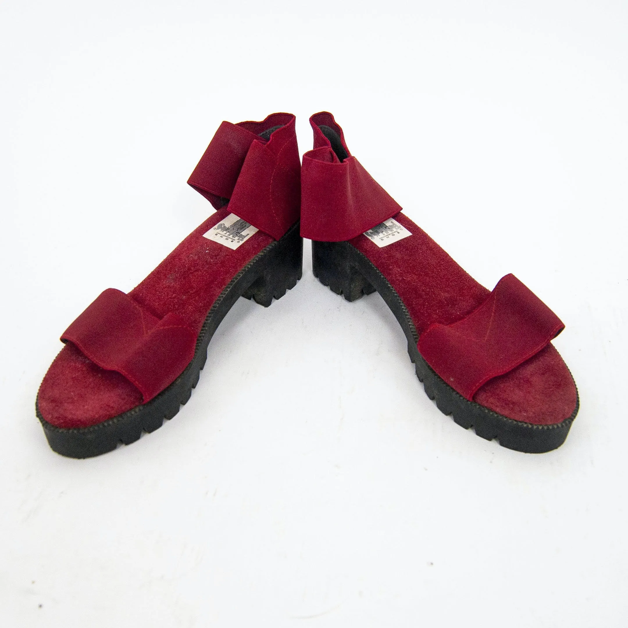 00's Comfy Red Band Platform Sandals by San Miguel Shoes