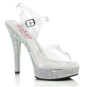 5" (132mm) Heel, Comfort Width Sandal Rhinestones Encrusted Platform(MAJESTY-508DM)