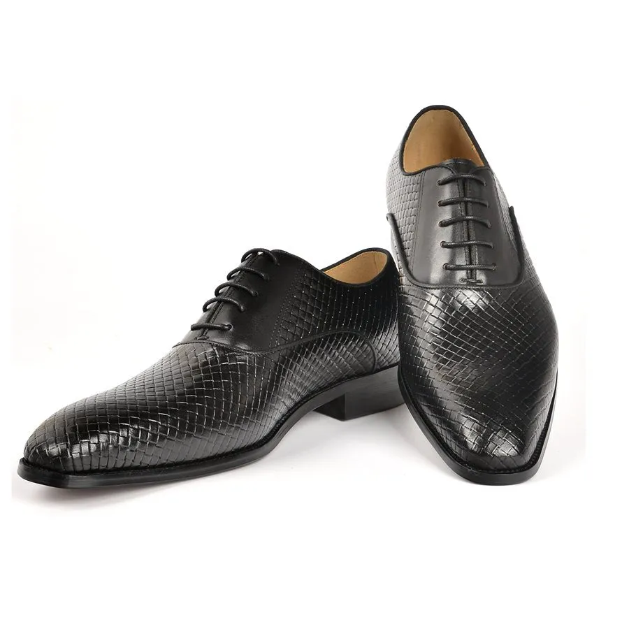 AlliLuxe Lace-up Alligator Design Wedding Dress Shoes