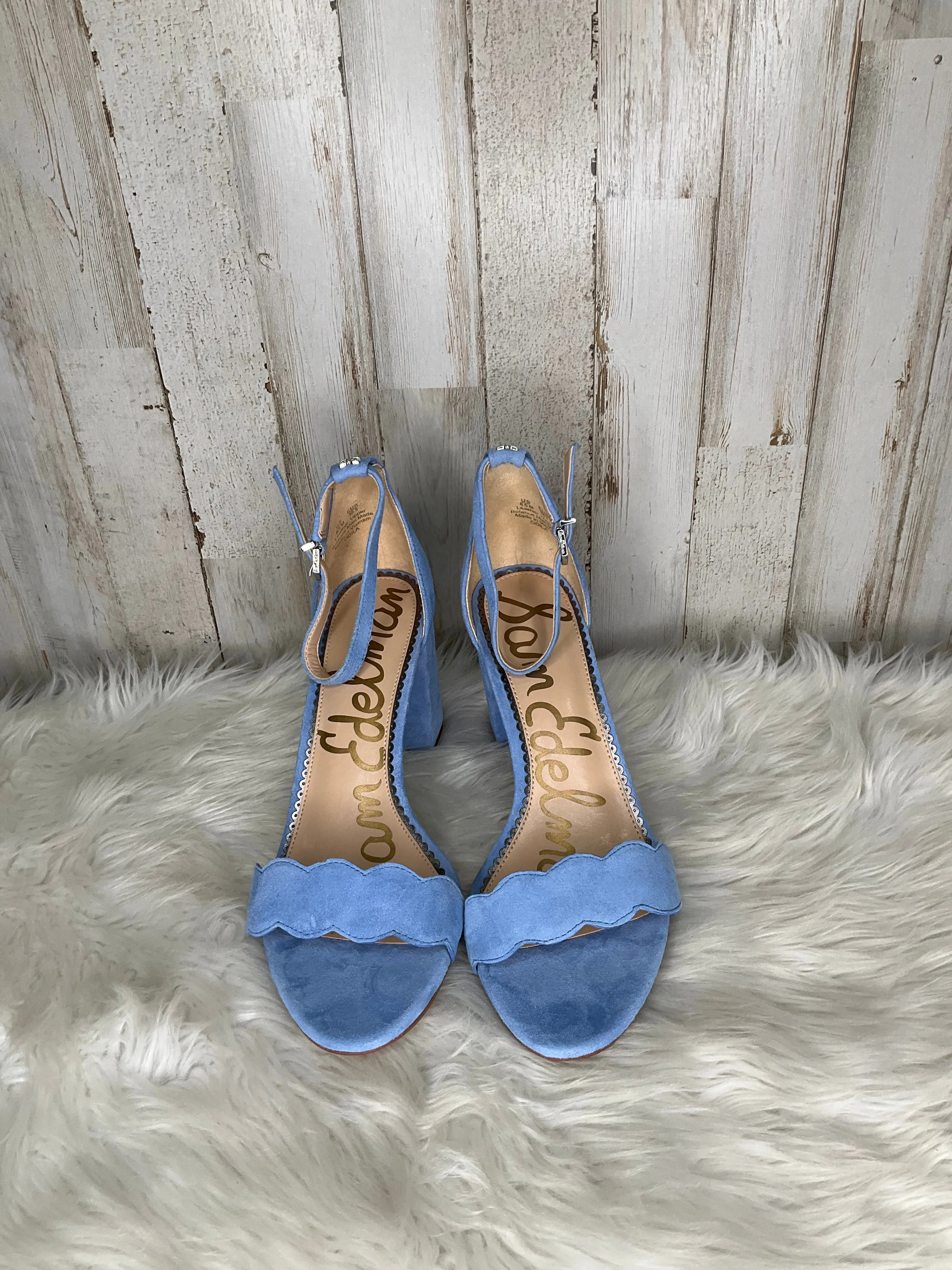 Blue Shoes Heels Block Sam Edelman, Size 8.5