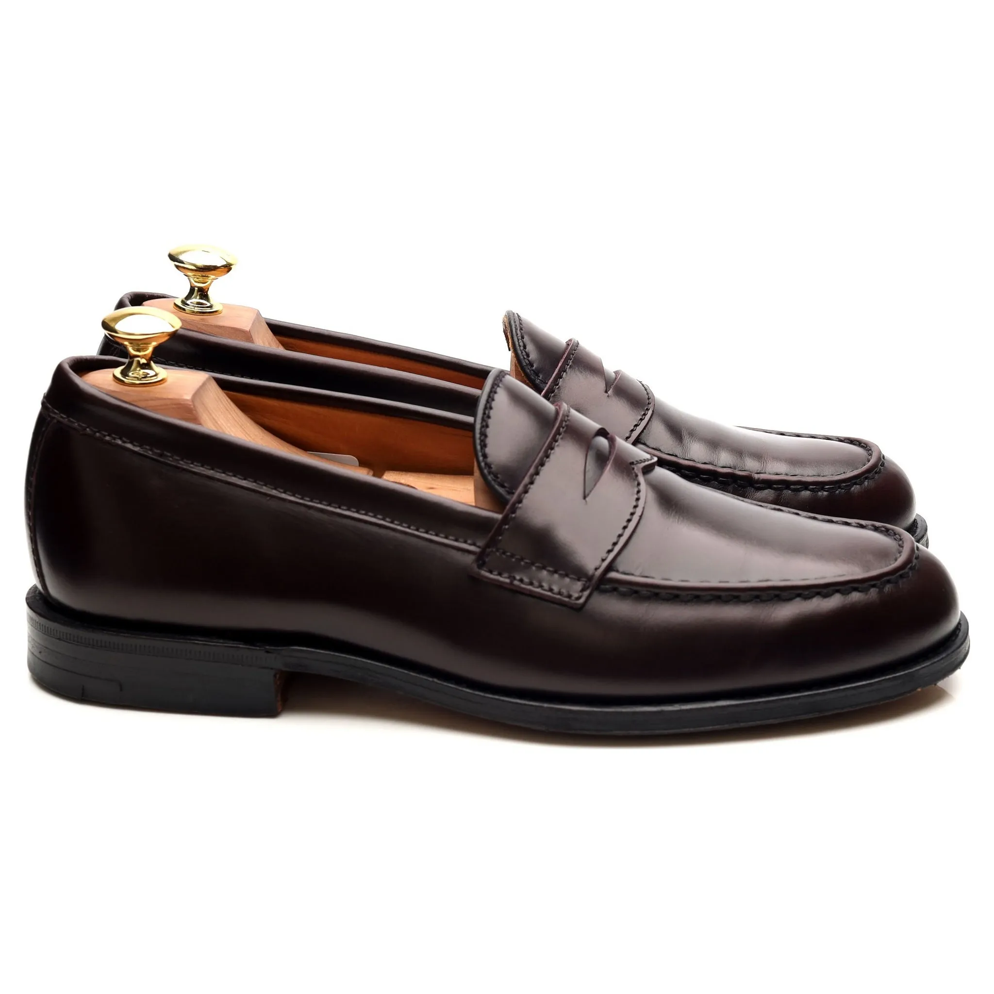 Burgundy Leather Loafers UK 8.5 F