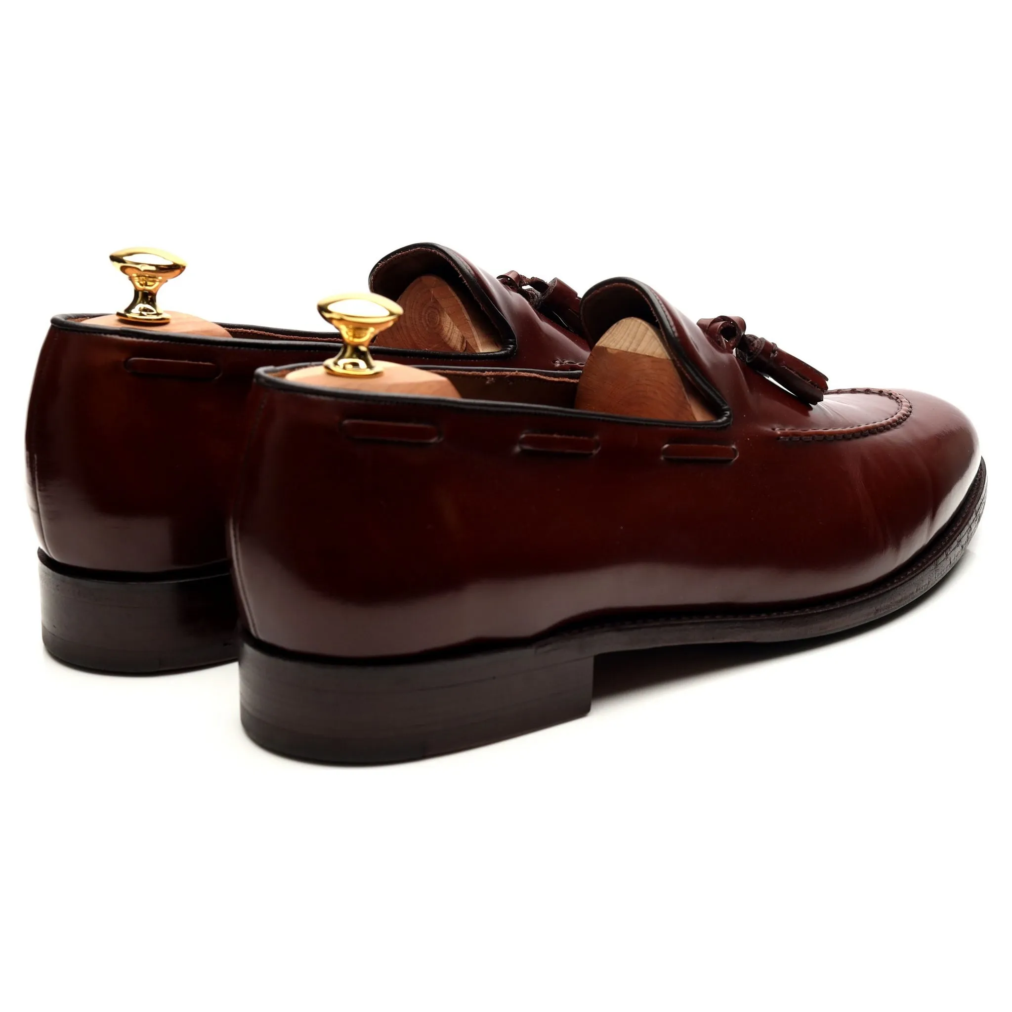 Burgundy Leather Tassel Loafers UK 11.5