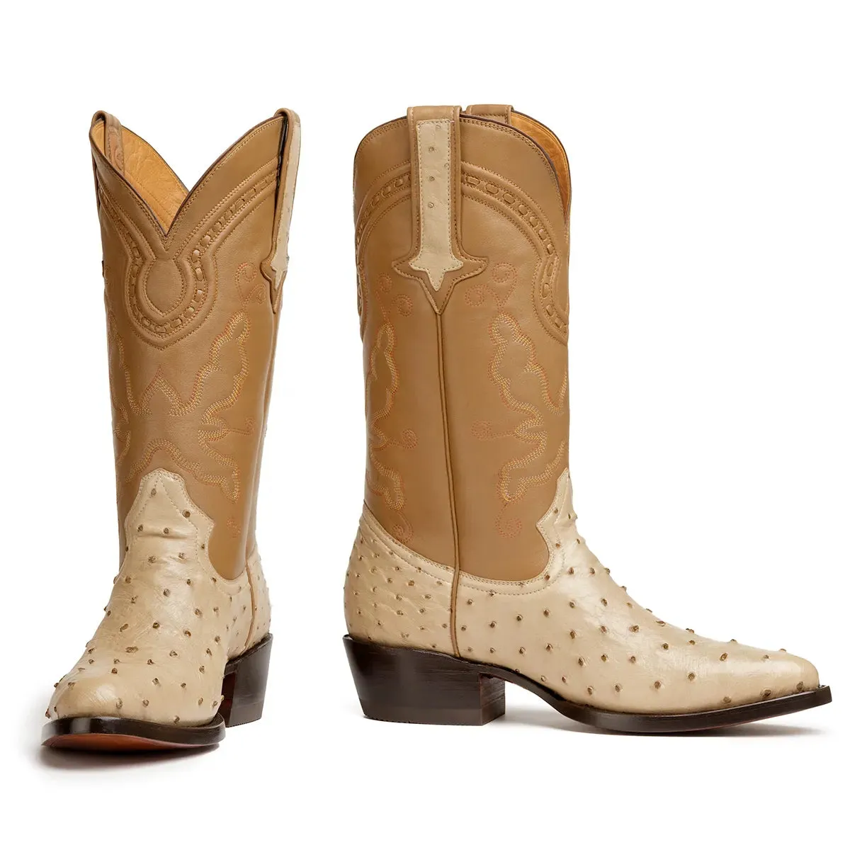 Cameron Full Quill Ostrich Classic Western Boot - Oryx