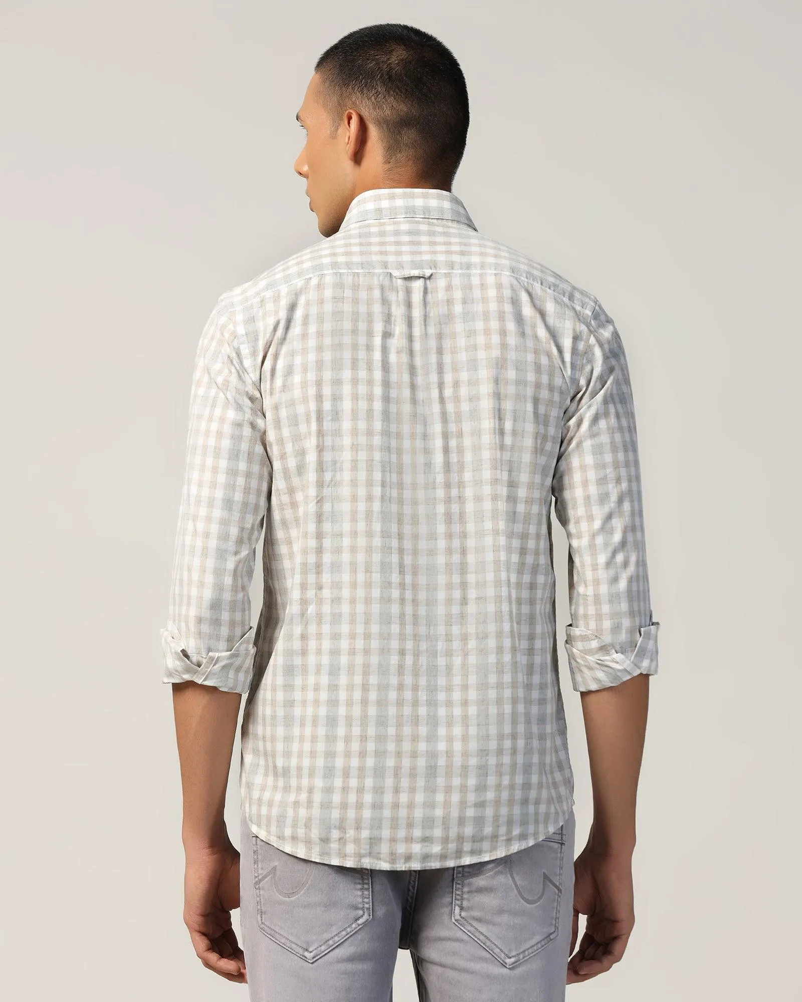 Casual Brown Check Shirt - Roster