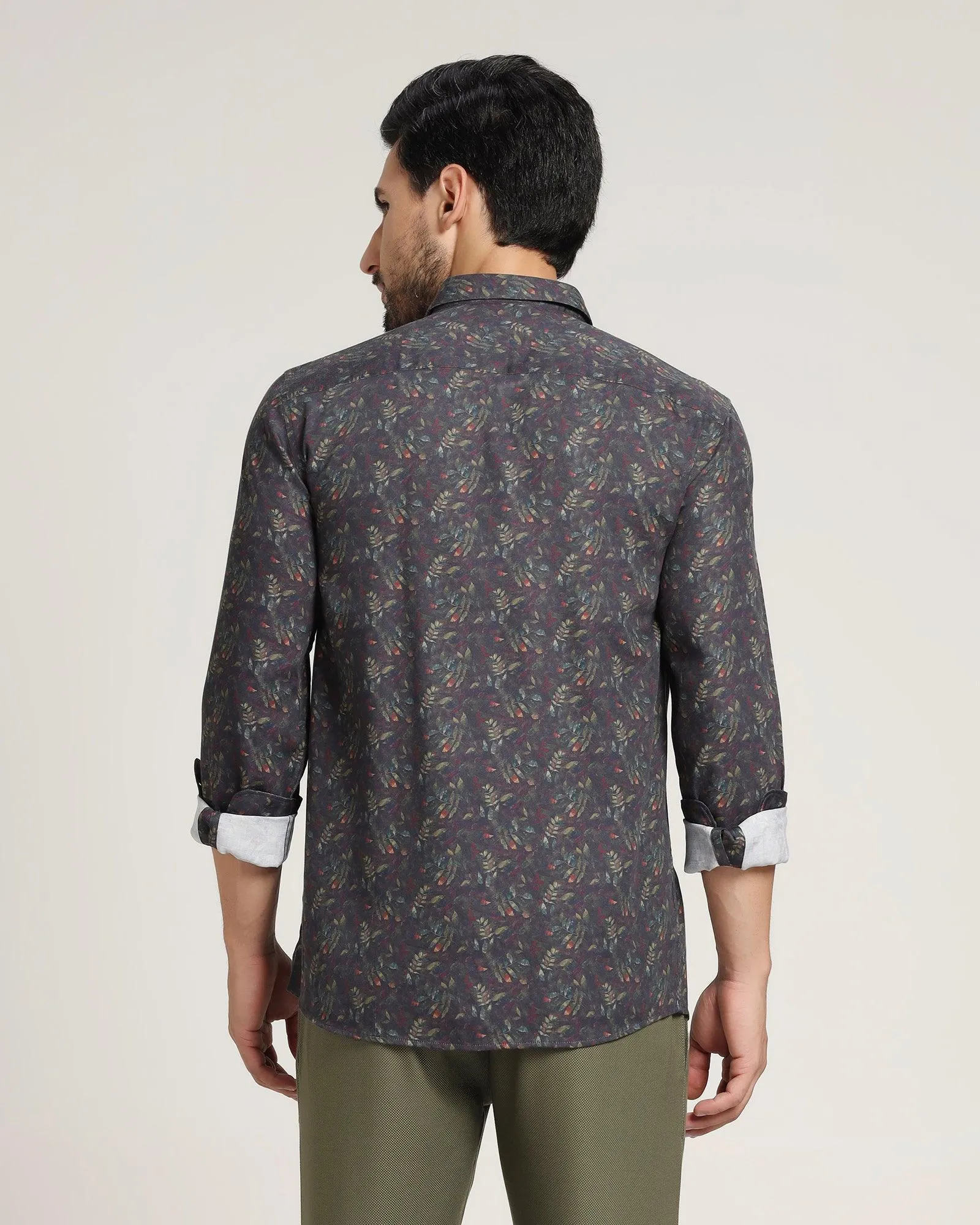 Casual Olive Printed Shirt - Nel