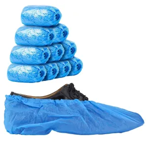 Disposable Shoe Covers for Indoors Outdoors 16x6 inch 100 Pack Blue Boot Covers