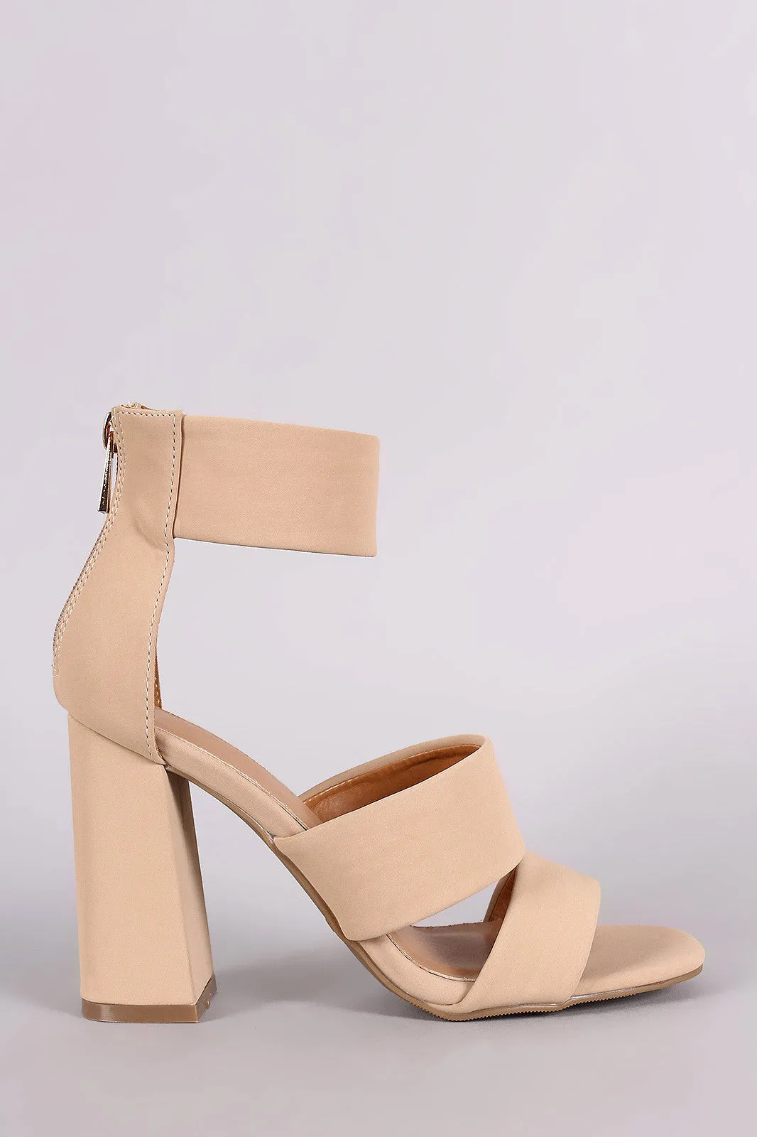 Double Band Ankle Cuff Chunky Heel