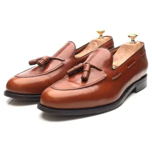 'Fletcher' Tan Brown Leather Tassel Loafers UK 12 F