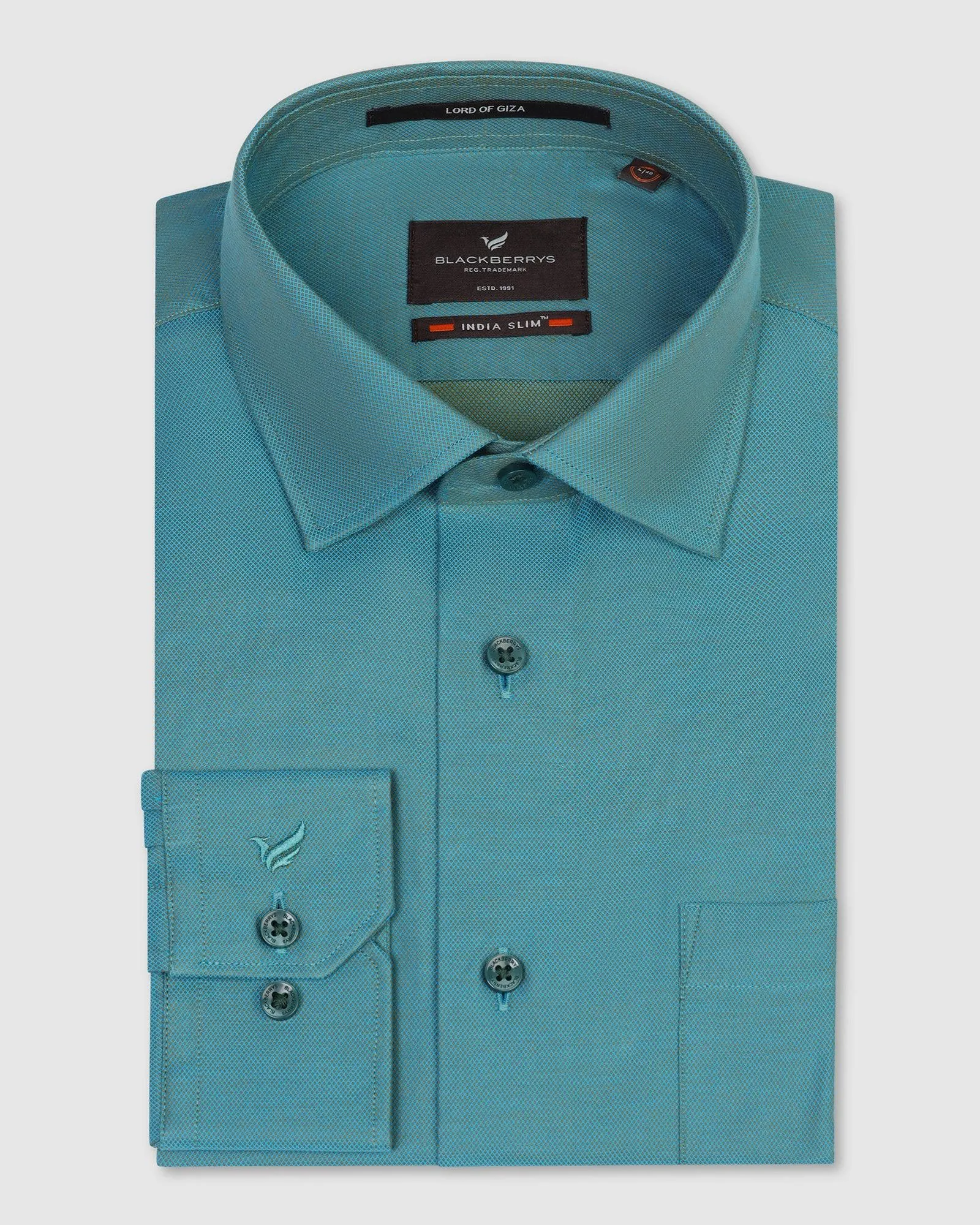 Formal Green Textured Shirt - Brat