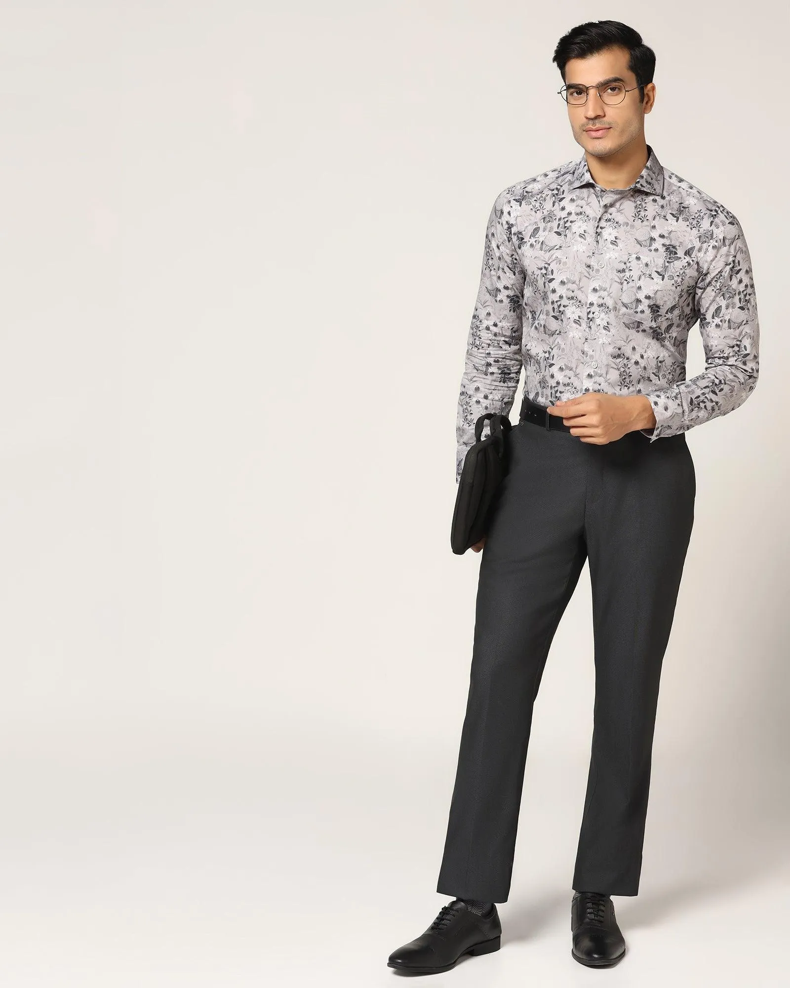 Formal Grey Printed Shirt - Fret