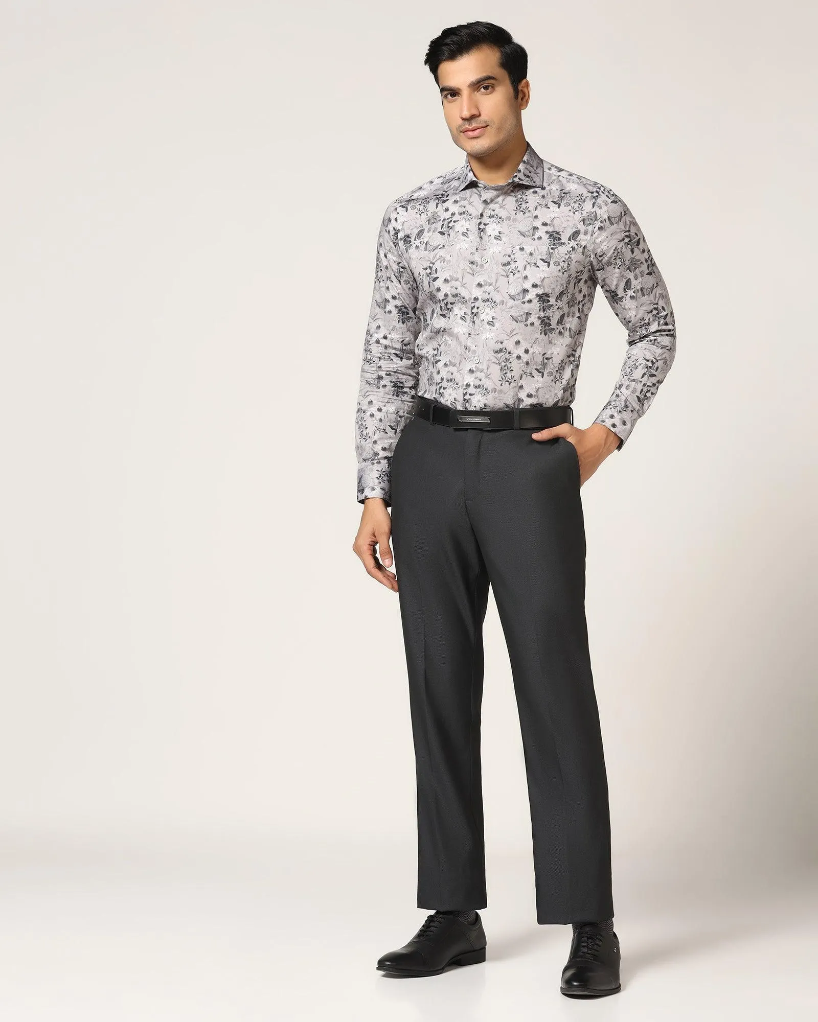 Formal Grey Printed Shirt - Fret