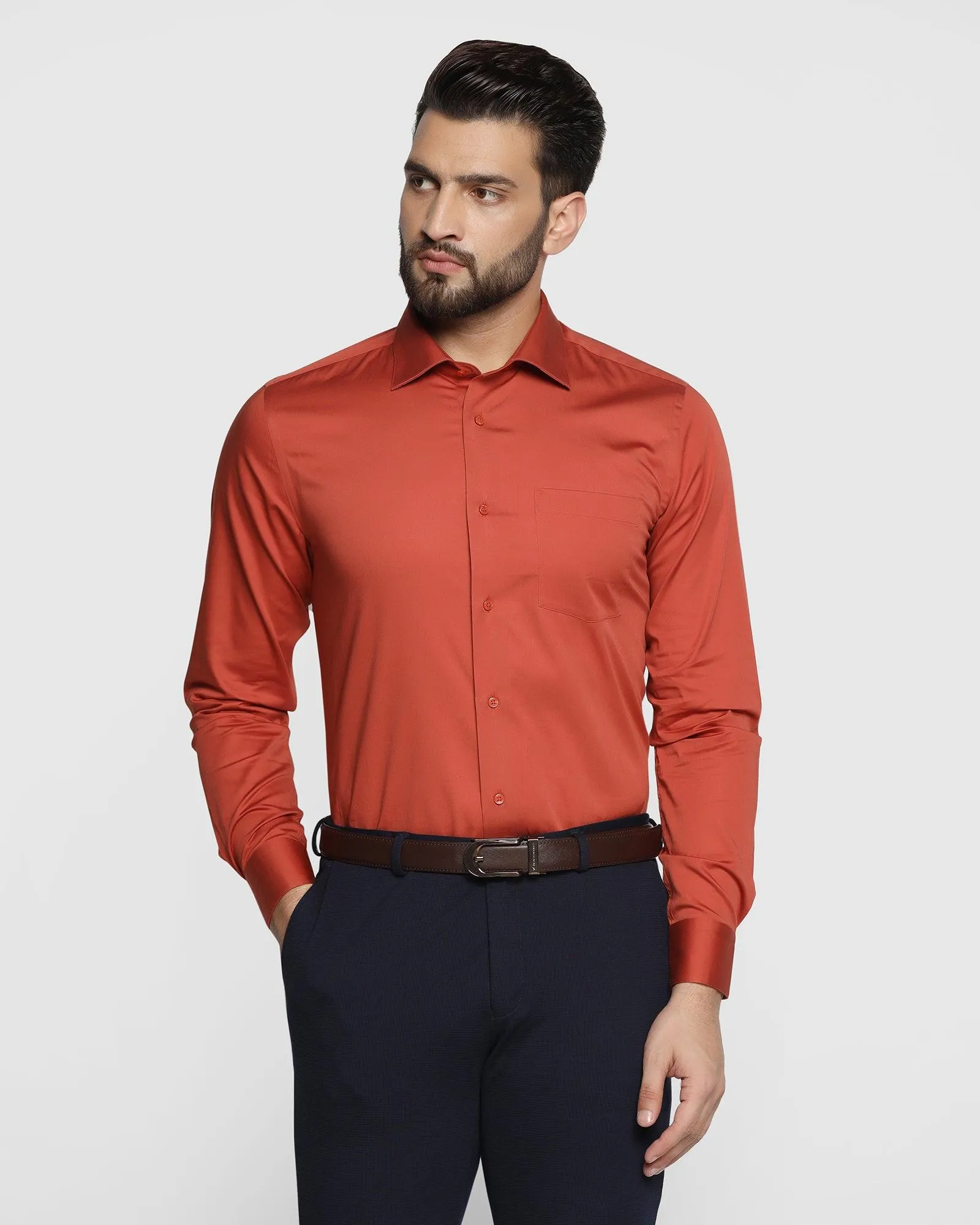 Formal Rust Solid Shirt - Manuel