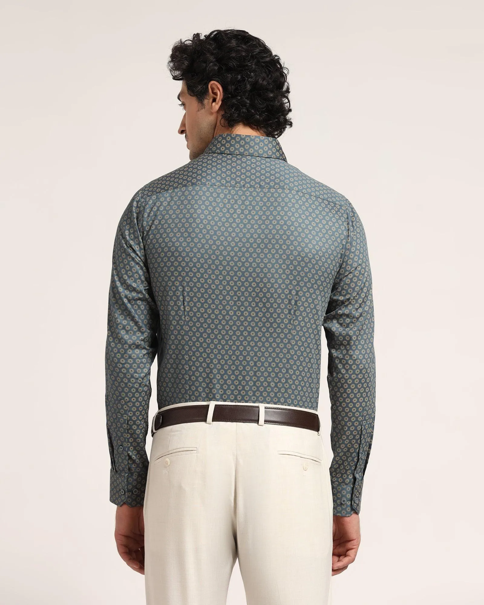 Formal Teal Printed Shirt - Ronald