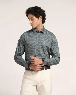 Formal Teal Printed Shirt - Ronald