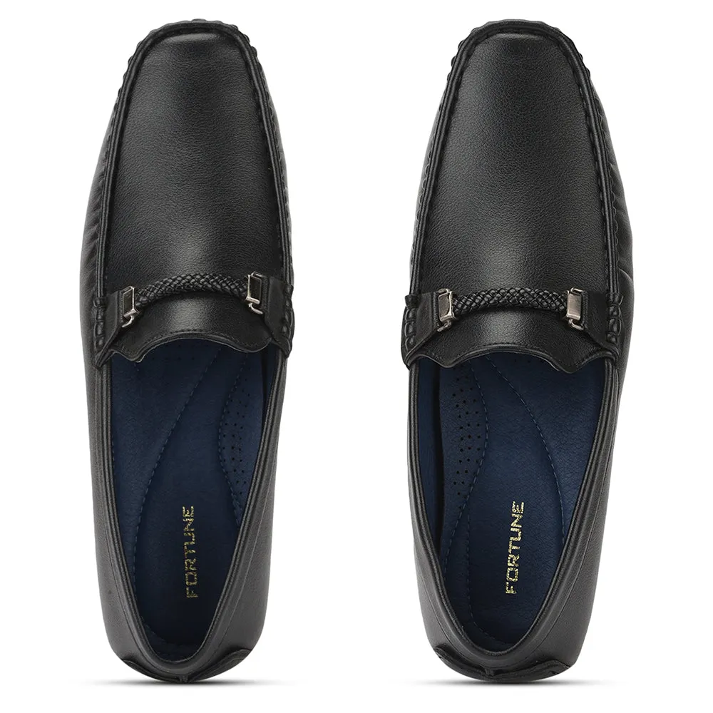 Fortune (Black) Bit Loafer Shoes For Men AVNE-66 By Liberty