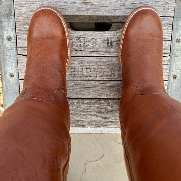 FRYE Vintage Campus Tall Knee High Brown Leather Stovepipe Riding Boots