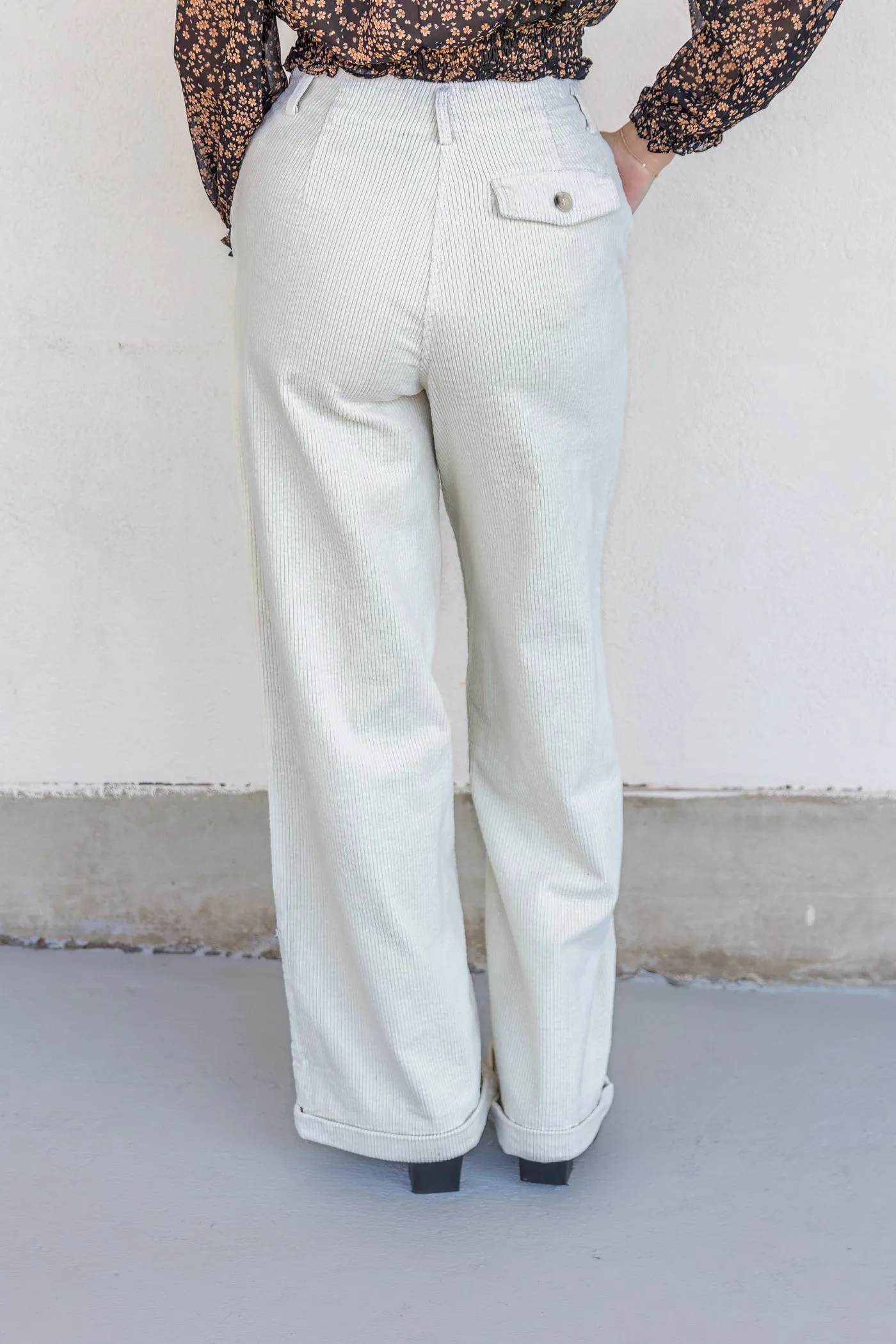 IVORY CORDUROY PANTS