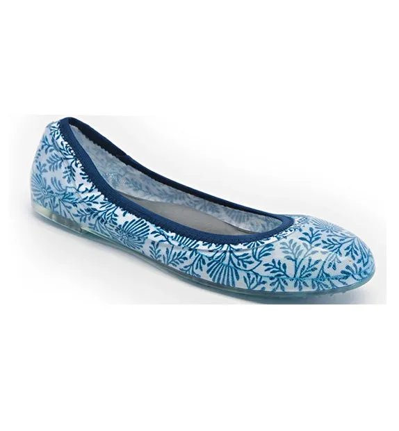 ja-vie blue china floral jelly flats shoes