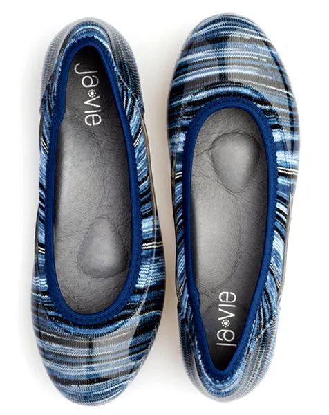 ja-vie twilight blue stripe jelly flats shoes