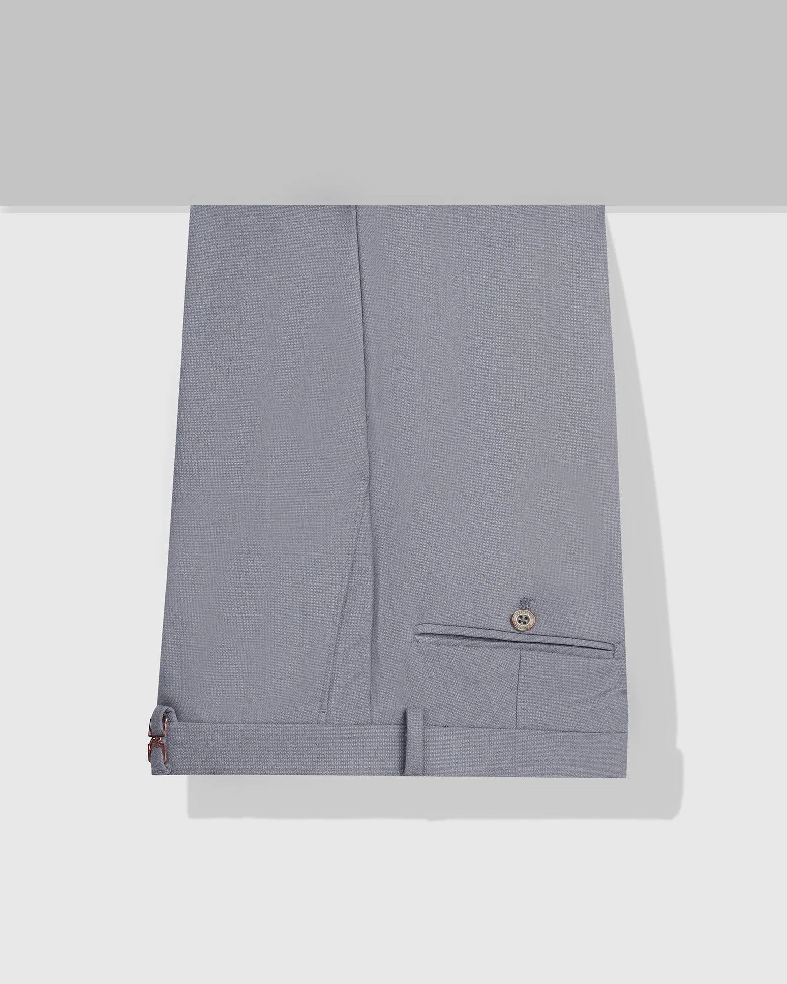 Luxe Slim Comfort B-95 Formal Grey Textured Trouser - Bugati