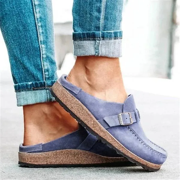 Lydiashoes Women Casual Comfy Leather Slip On Sandals