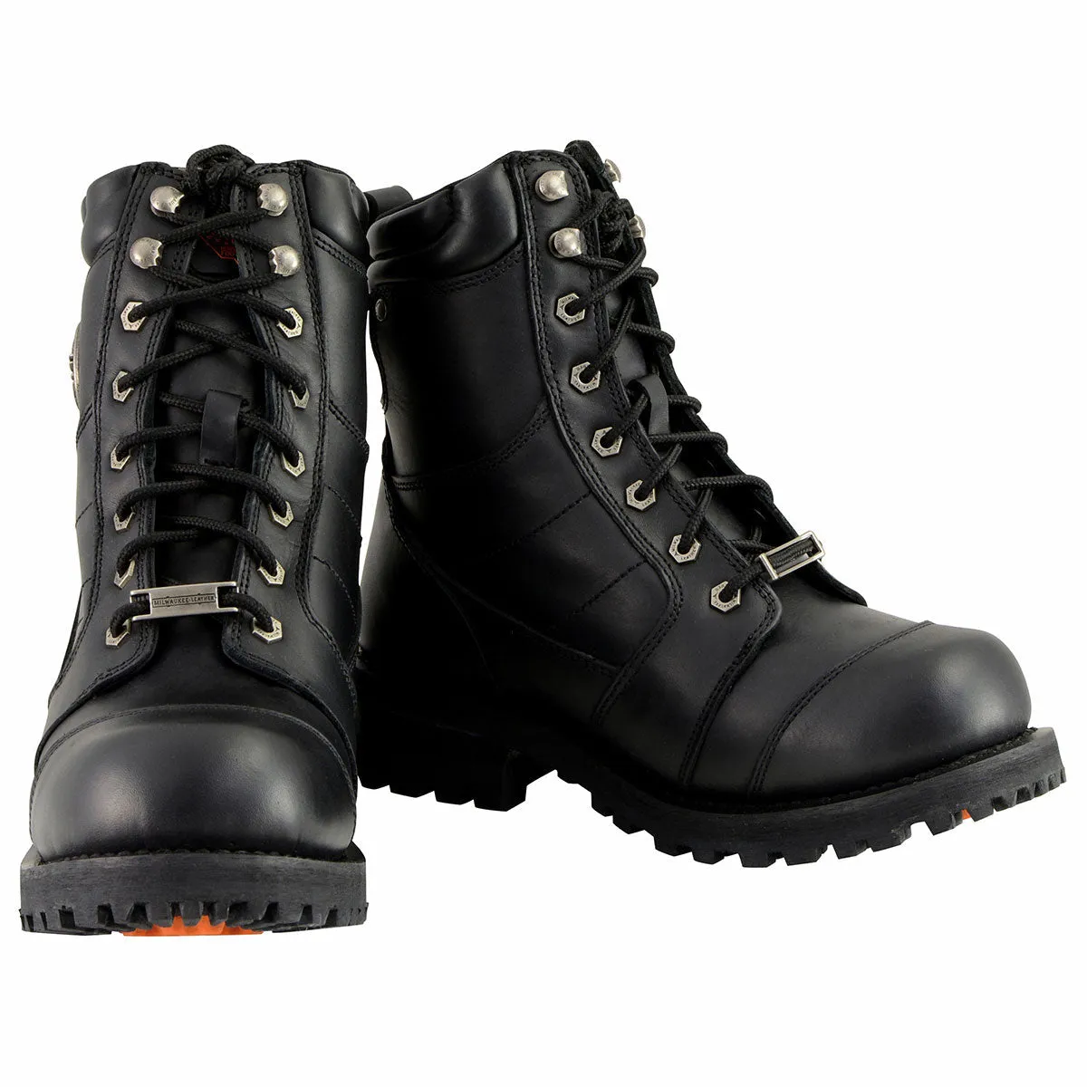 Milwaukee Leather MBM9030 Men's Black 8-inch Lace-Up Classic Logger Boots