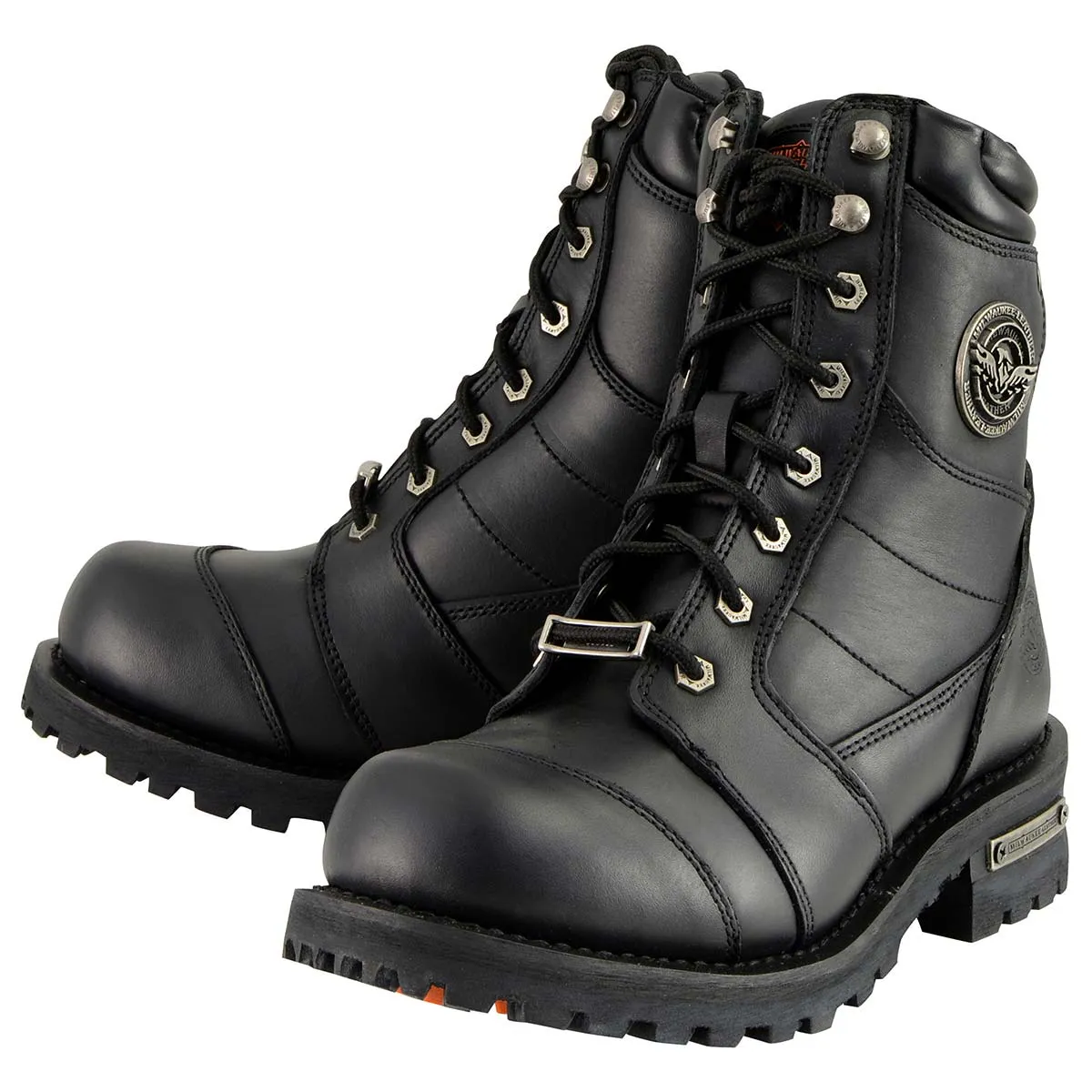 Milwaukee Leather MBM9030 Men's Black 8-inch Lace-Up Classic Logger Boots