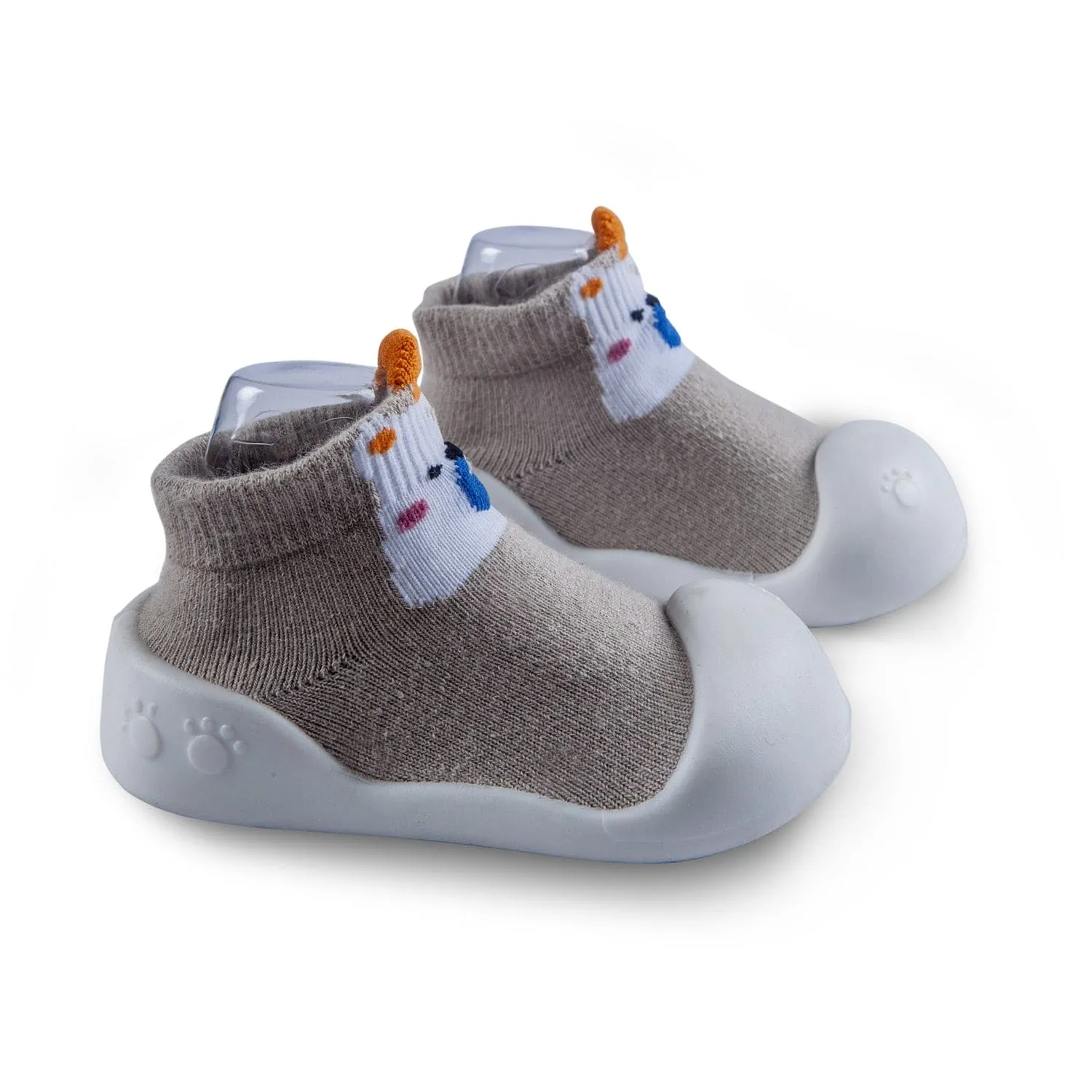 Newborn Anti-Skid Rubber Sole Slip-On Shoes Teddy - Beige