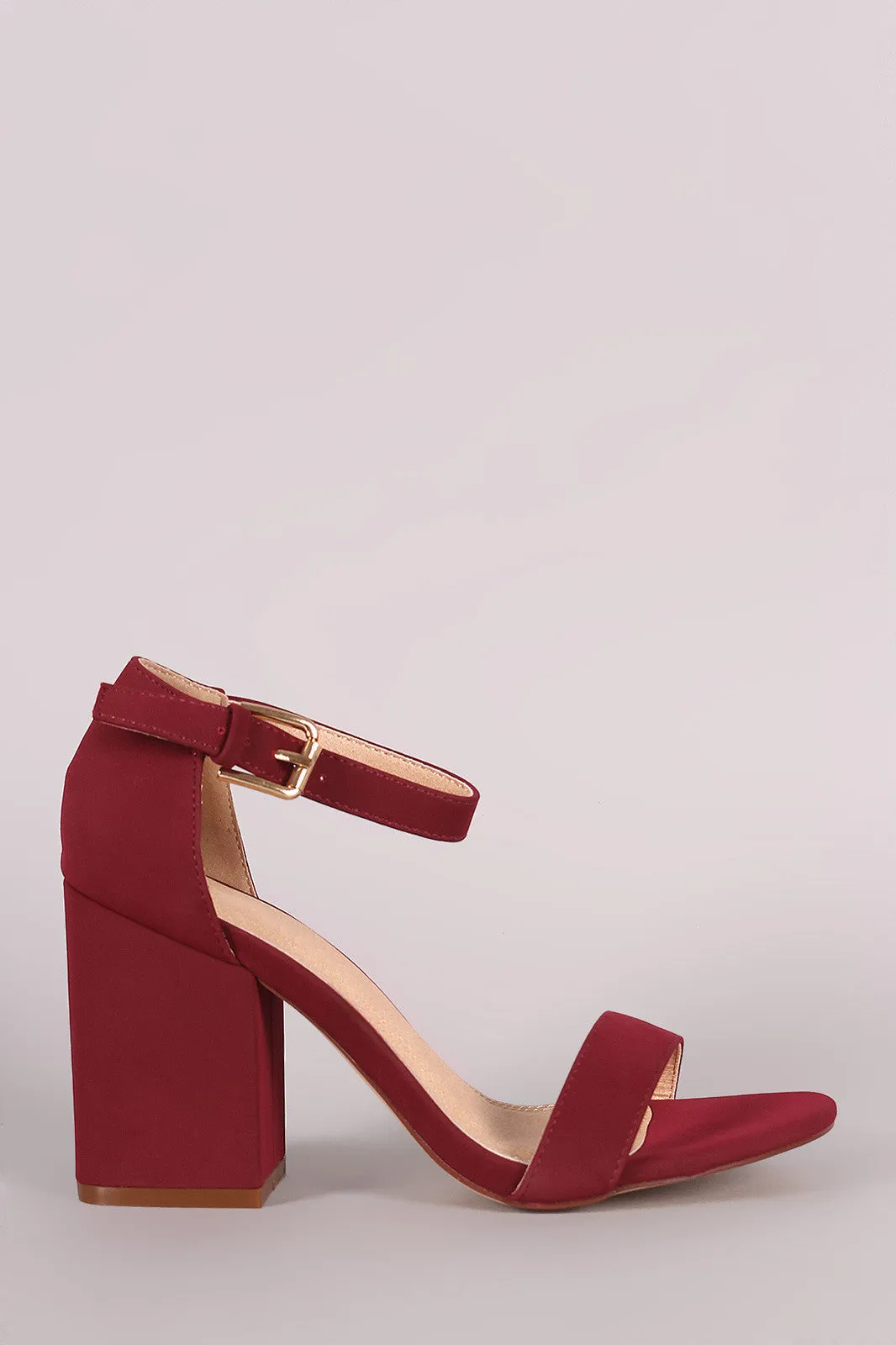 Nubuck Chunky Block Heel Sandal