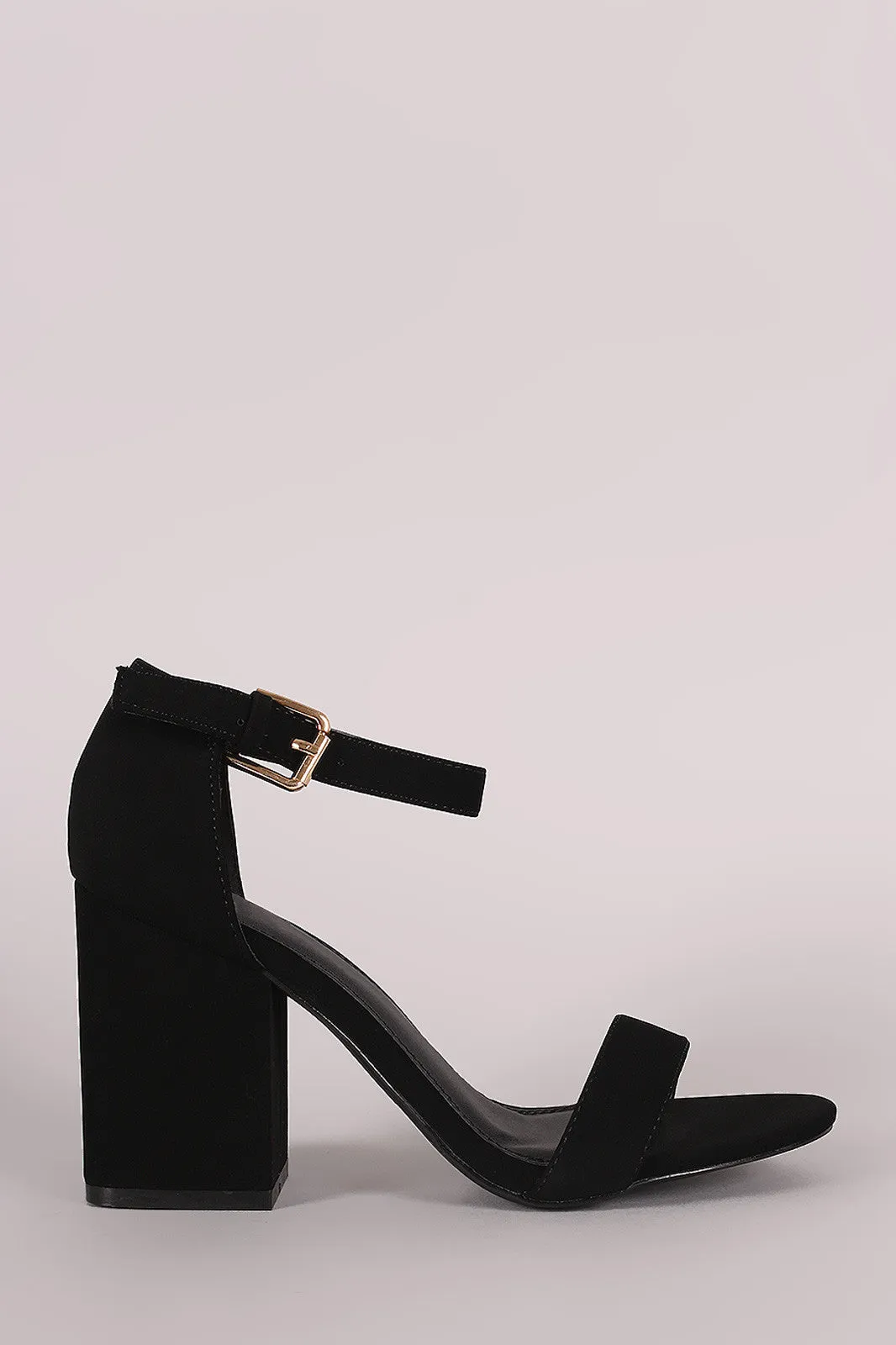 Nubuck Chunky Block Heel Sandal