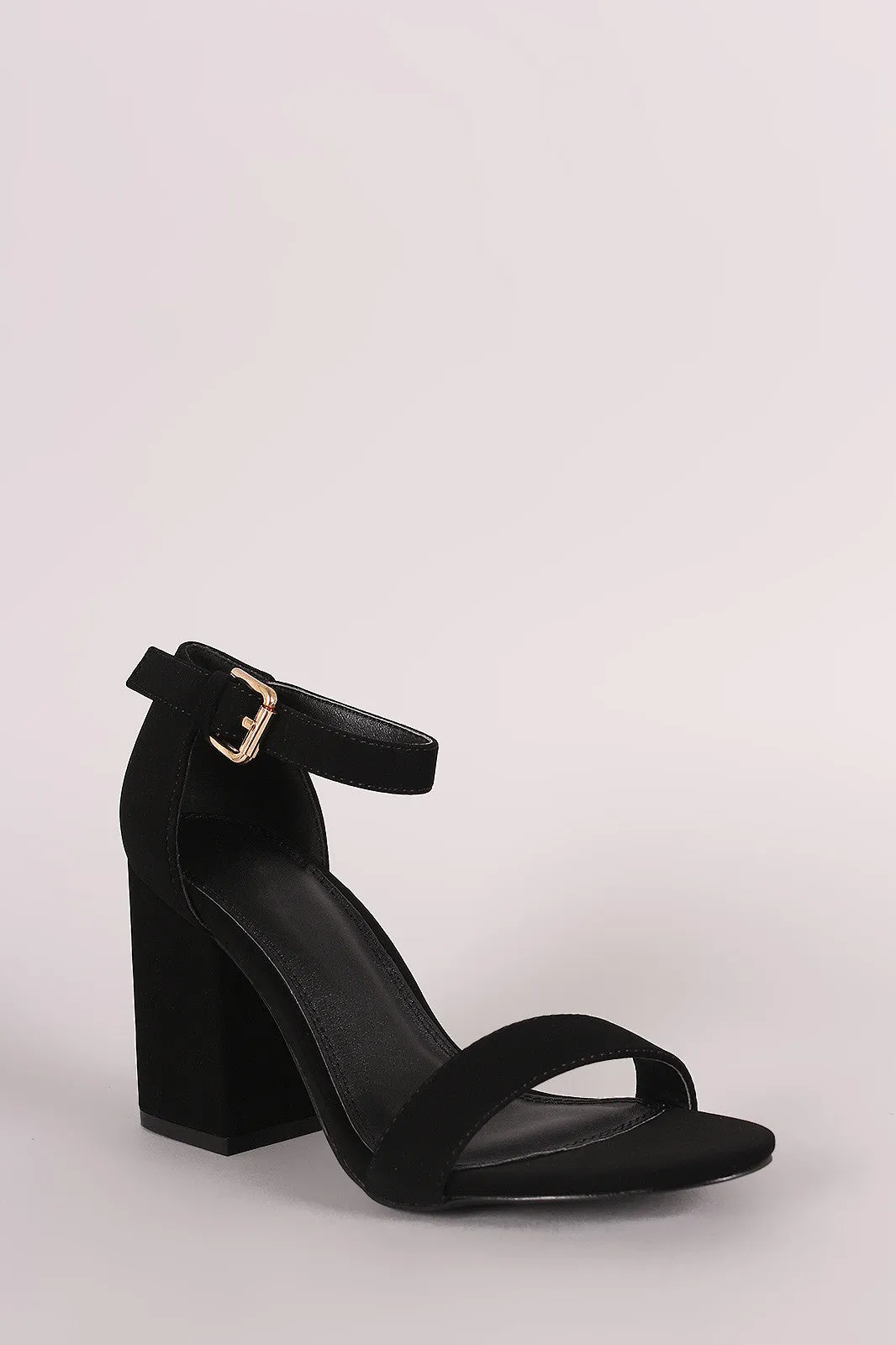 Nubuck Chunky Block Heel Sandal