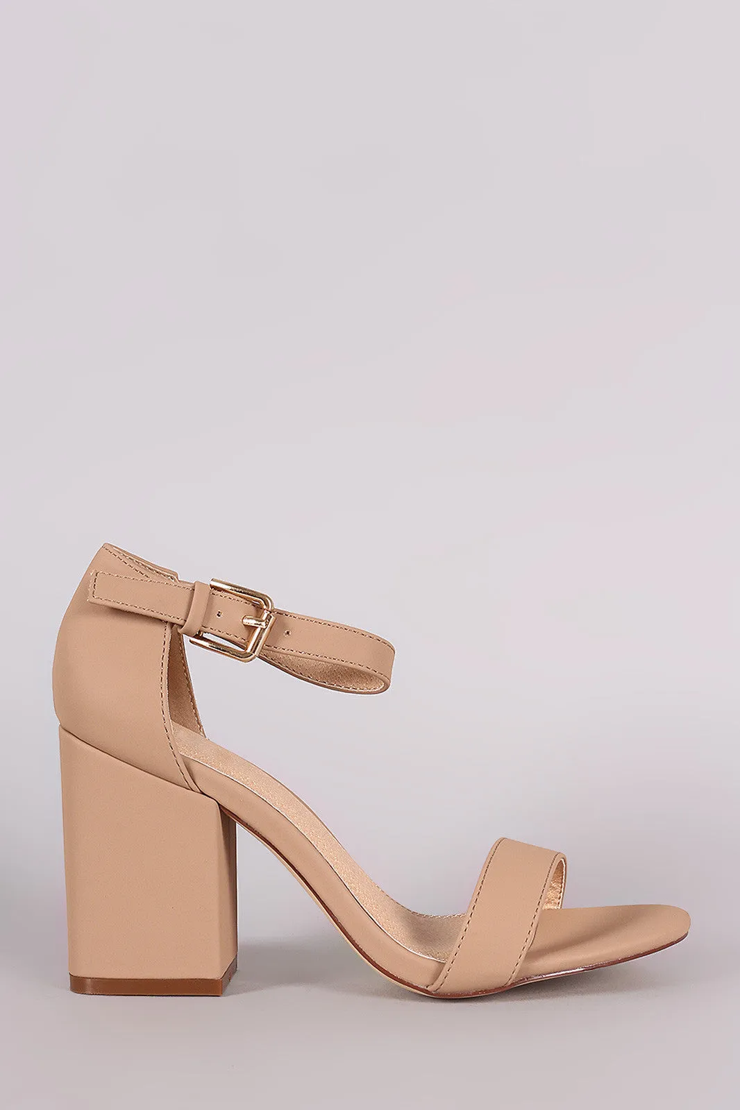 Nubuck Chunky Block Heel Sandal