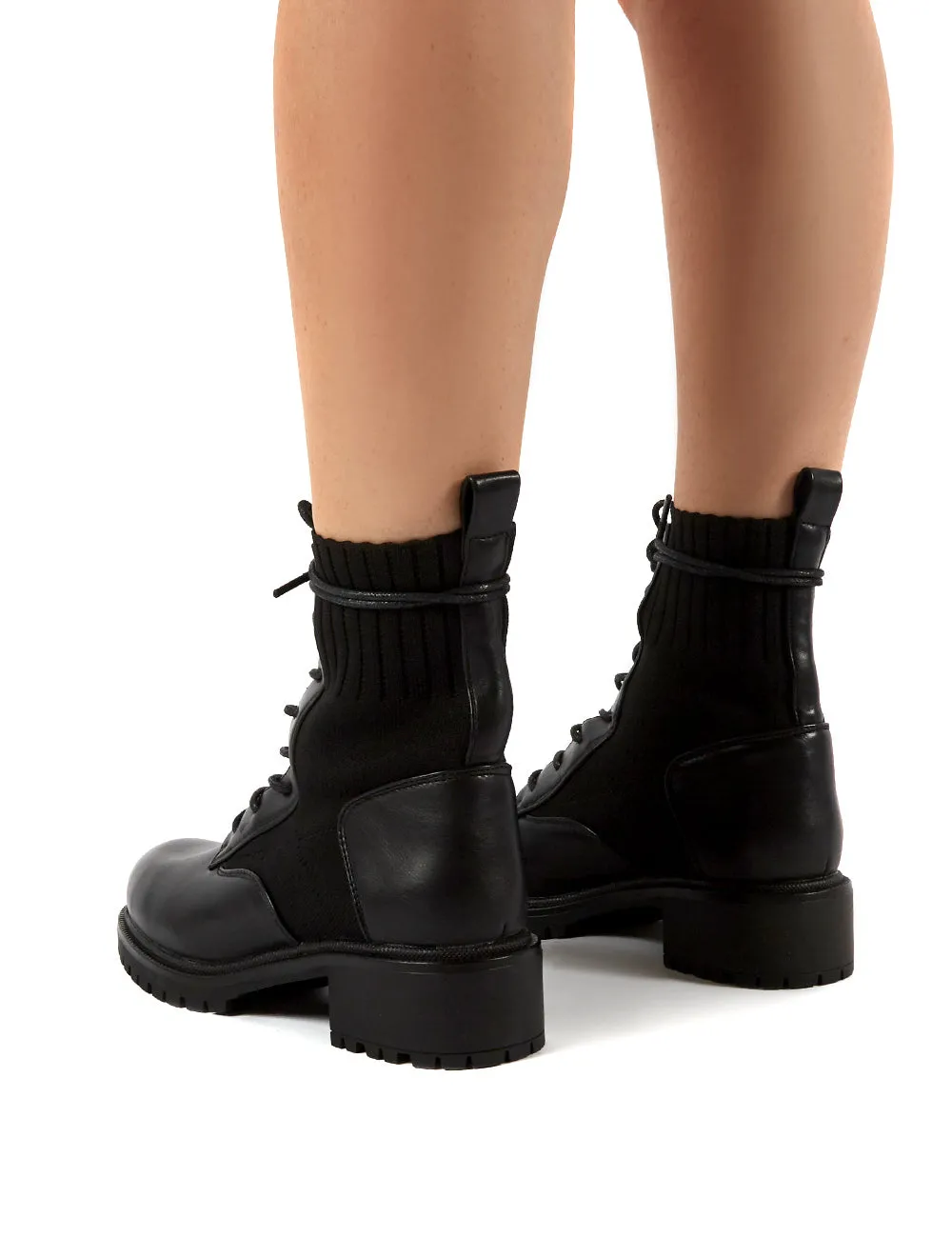 Outrage Black Lace Up Ankle Boots