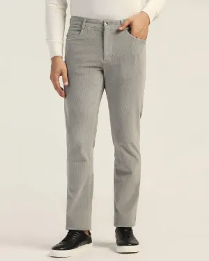 Slim Comfort Casual Grey Textured Khakis - Magnus