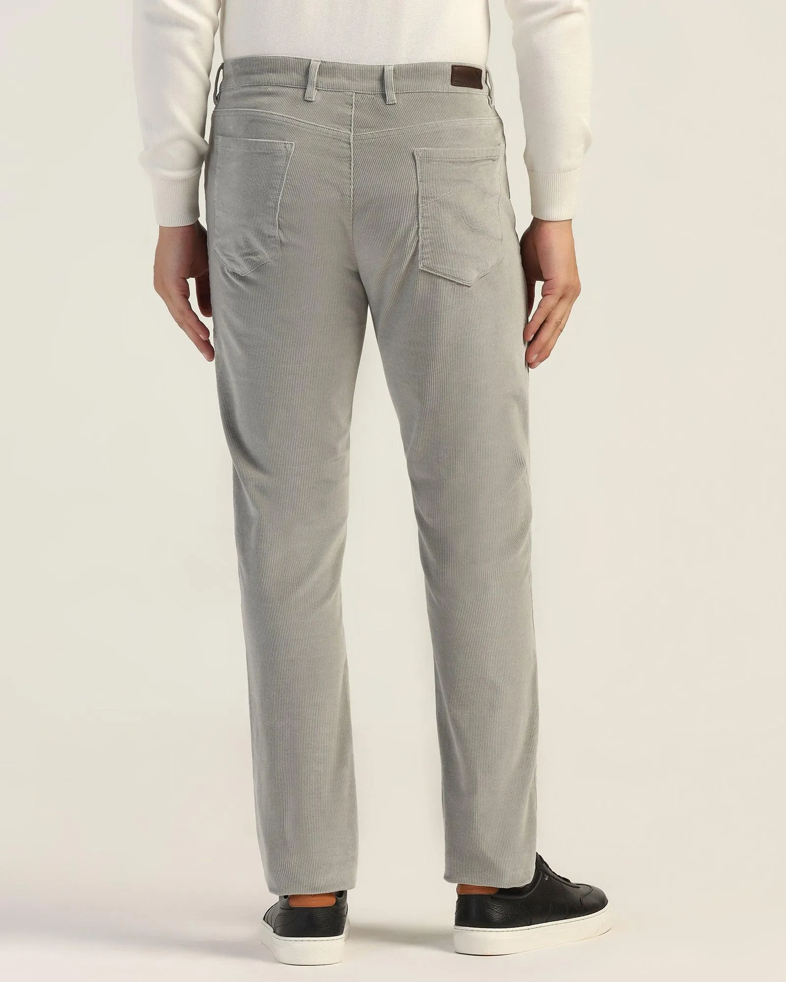 Slim Comfort Casual Grey Textured Khakis - Magnus