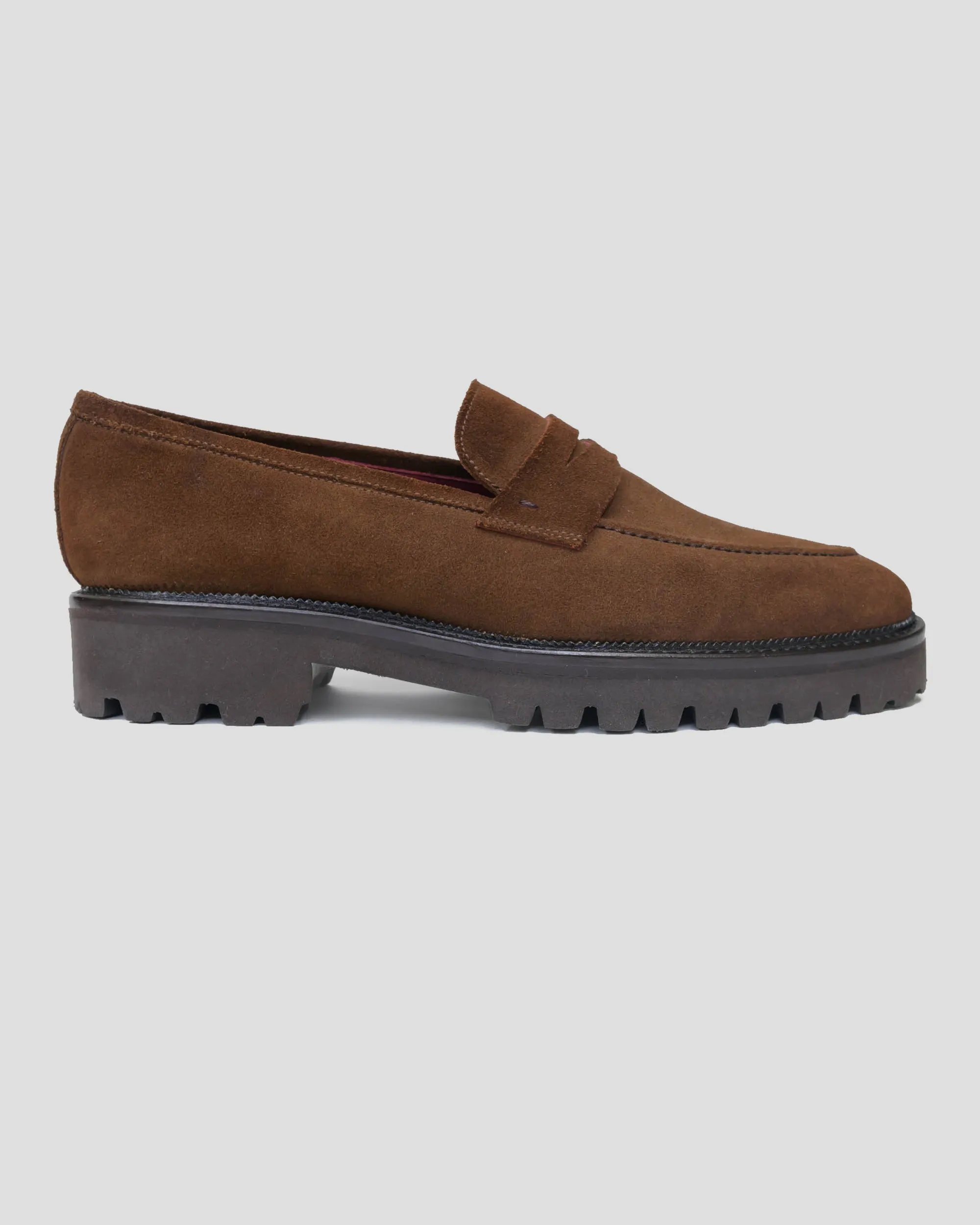 Smithson Penny Lug Loafer – Brown Suede