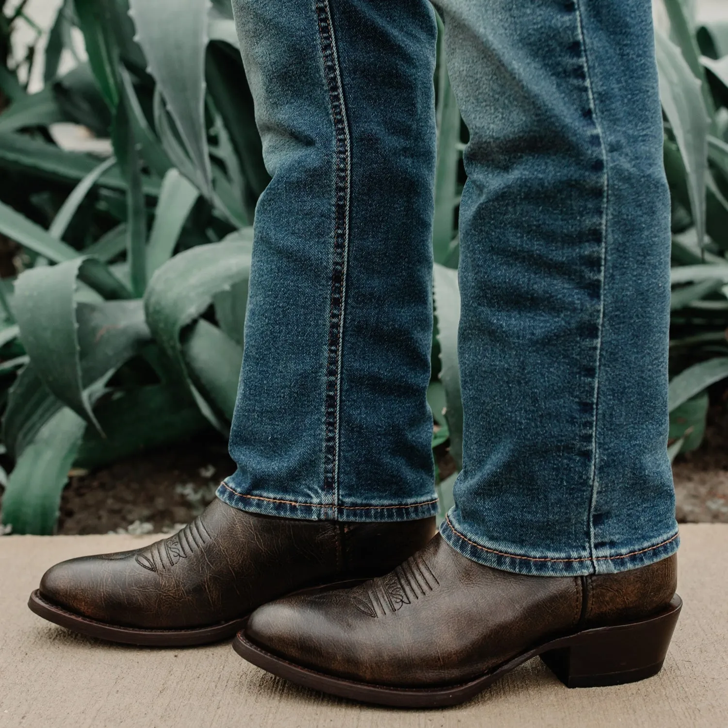 Soto Boots Mens Brown Leather Dress Round Toe Cowboy Boots H50044