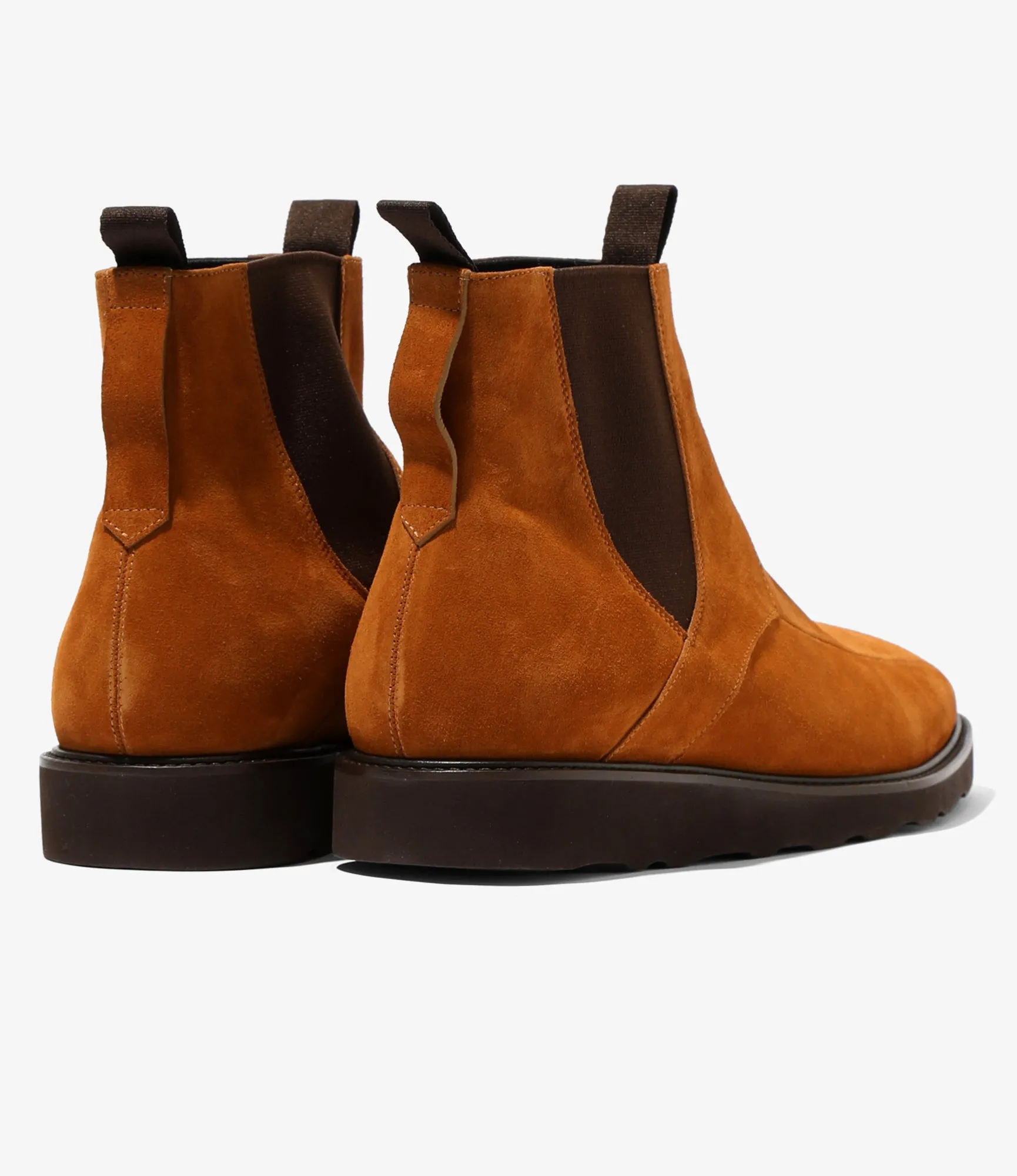 Square Toe Chelsea Boot – Brown Suede