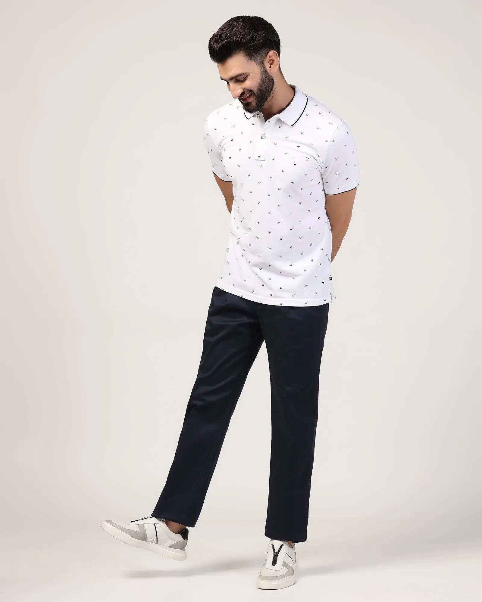 Straight B-90 Casual Navy Solid Khakis - Criston