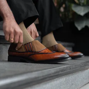 SUEDE SLIP-ON WITH ELASTIC DETAIL