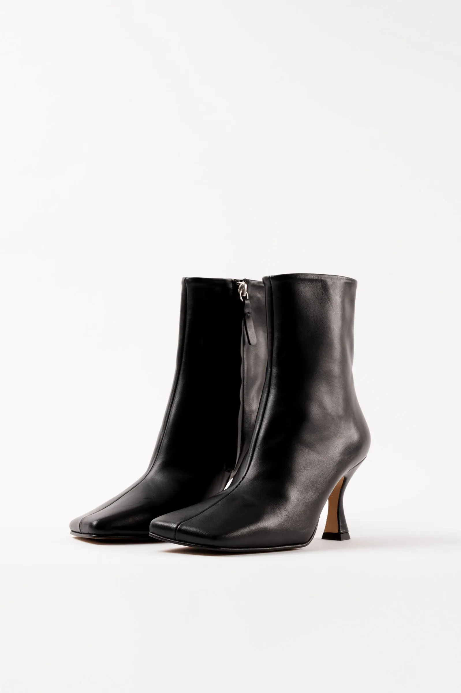 TATIANA - Black Leather Ankle Boots