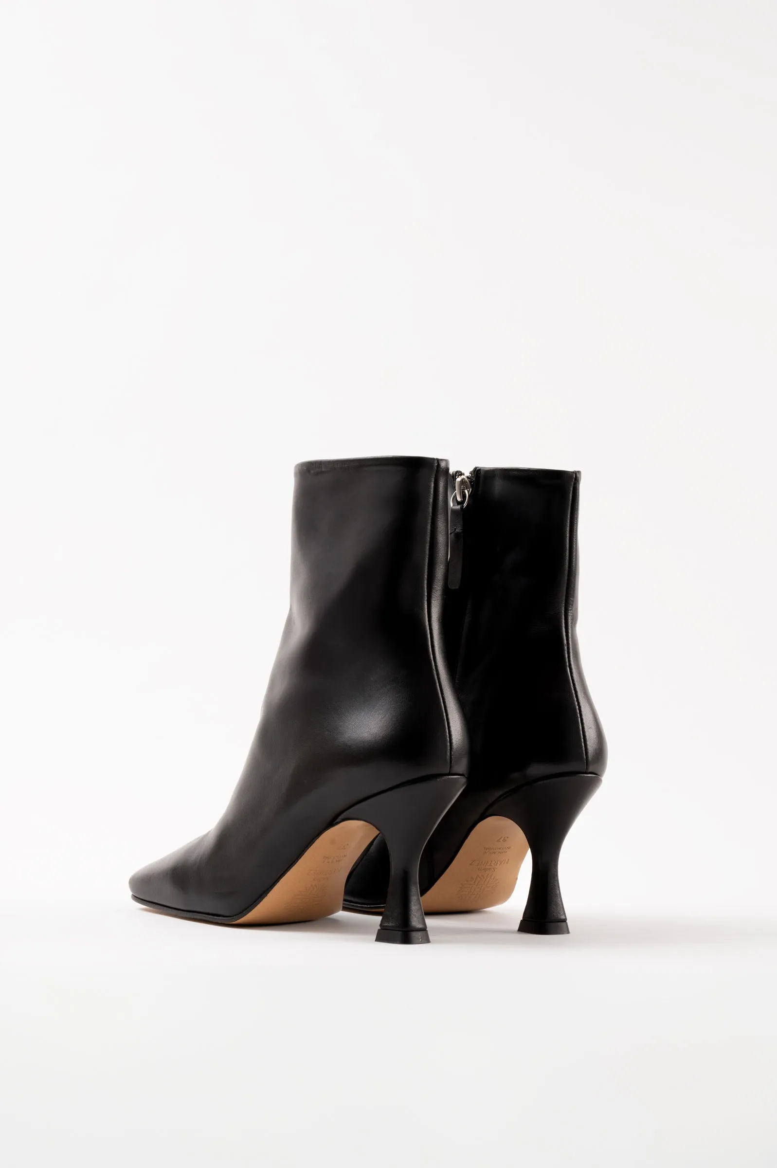 TATIANA - Black Leather Ankle Boots