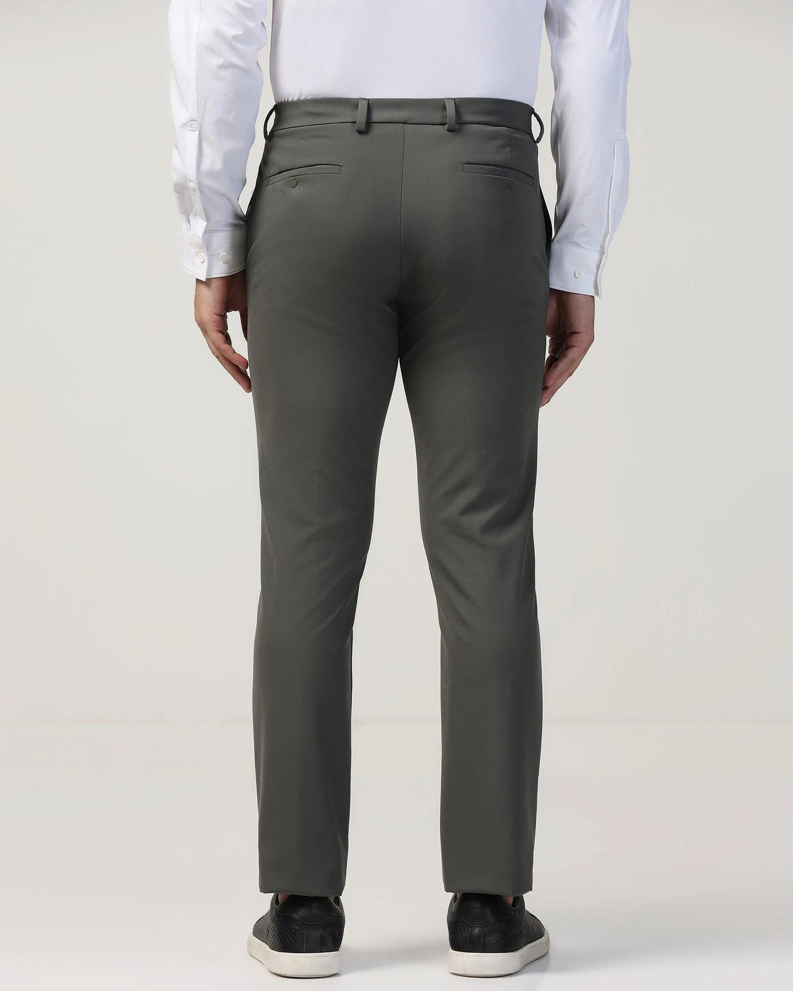 TechPro Slim Fit B-91 Formal Olive Solid Trouser - Ashley