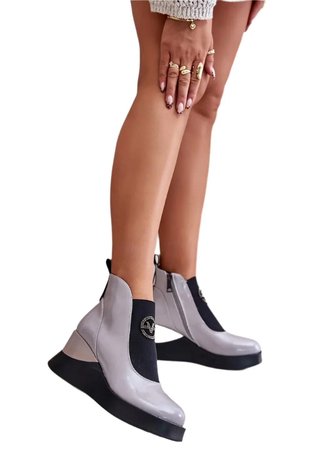 TEEK - Grey Front Flex Contrast Boots