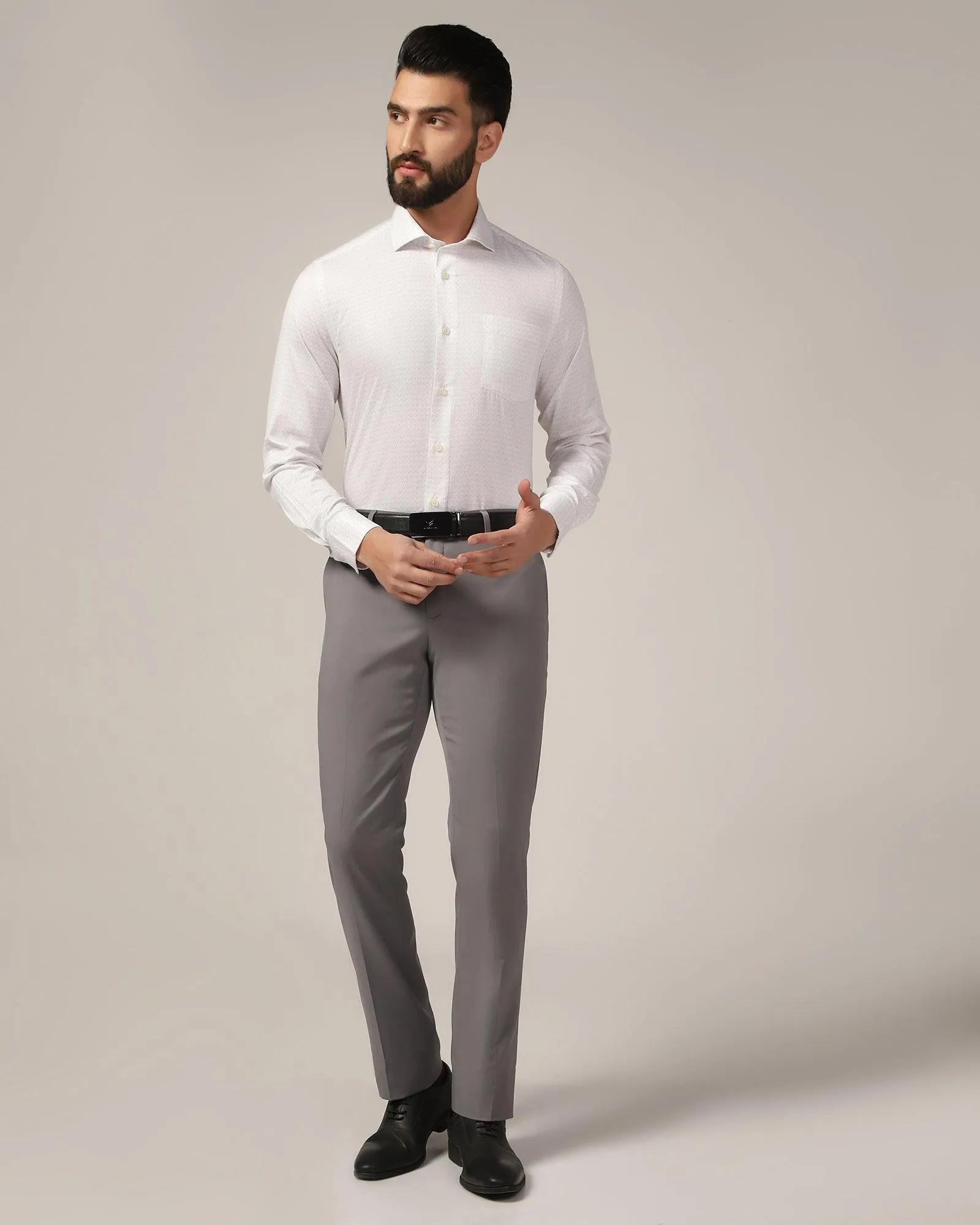 Temp Tech Formal White Printed Shirt - Rafael